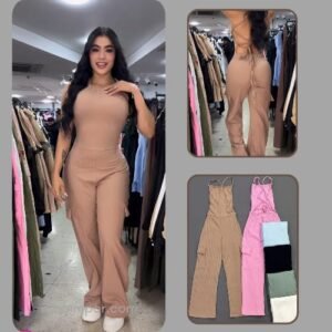 enterizo con escote  la espalda cafe tiras