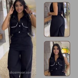 hermoso enteroso con botones y bolsillos