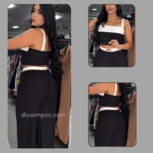 hermoso conjunto top con tirantes cuadrado